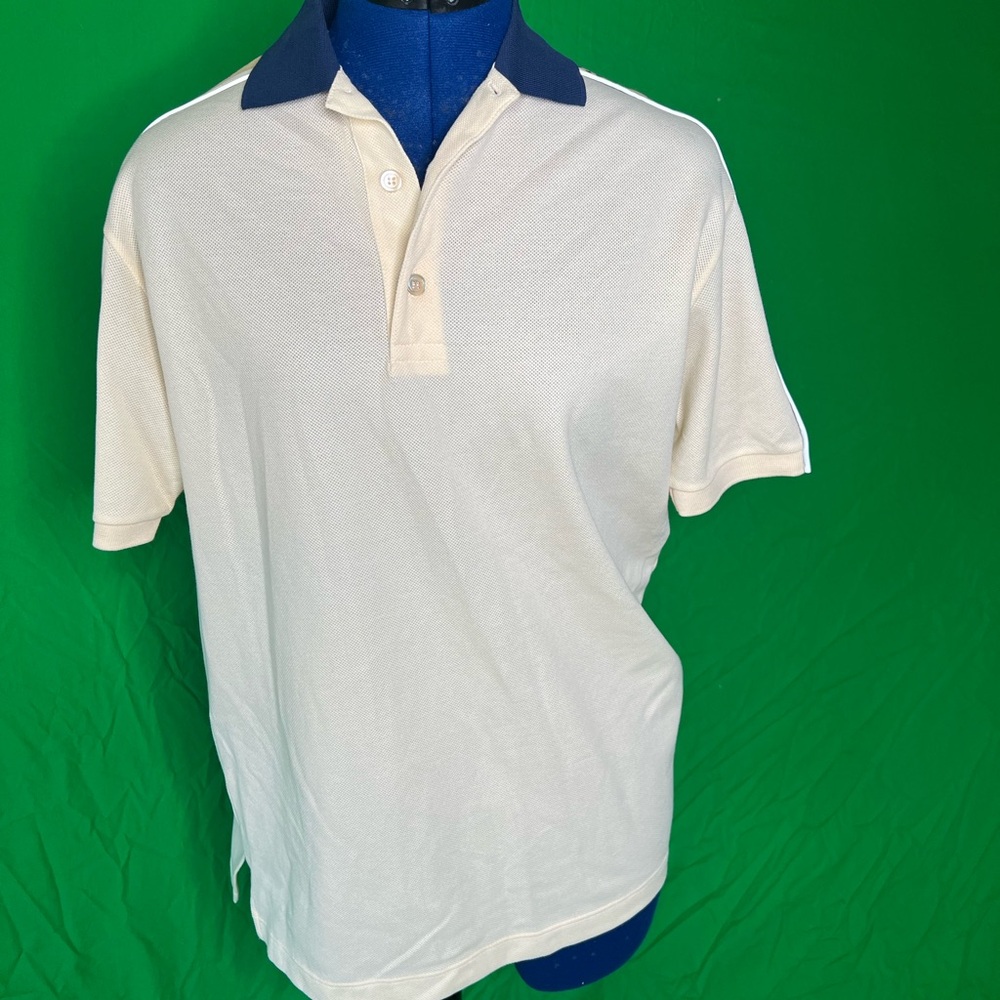 Gucci Cream Polo with Navy Collar